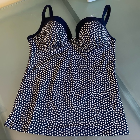 BODEN Navy and White Tankini Top Size 34C - Picture 5 of 8